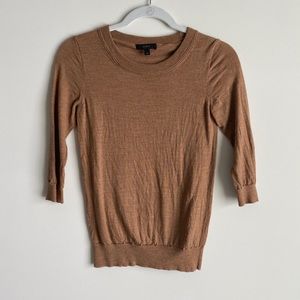 J.Crew Crewneck 3/4 Sleeve Sweater in Tan EUC